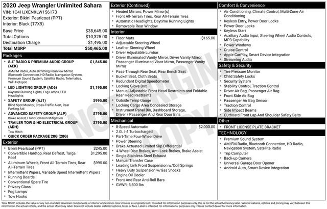 Used 2020 Jeep Wrangler Unlimited Sahara image 64