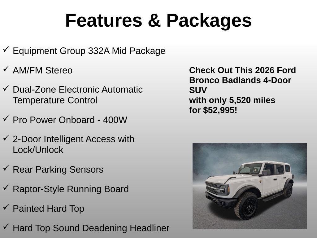 Used 2026 Ford Bronco Badlands AWD/4WD image 4