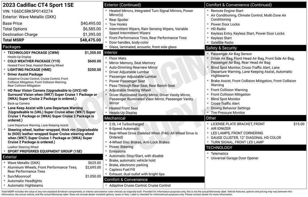 Used 2023 Cadillac CT4 Sport w/ Technology Package RWD image 3