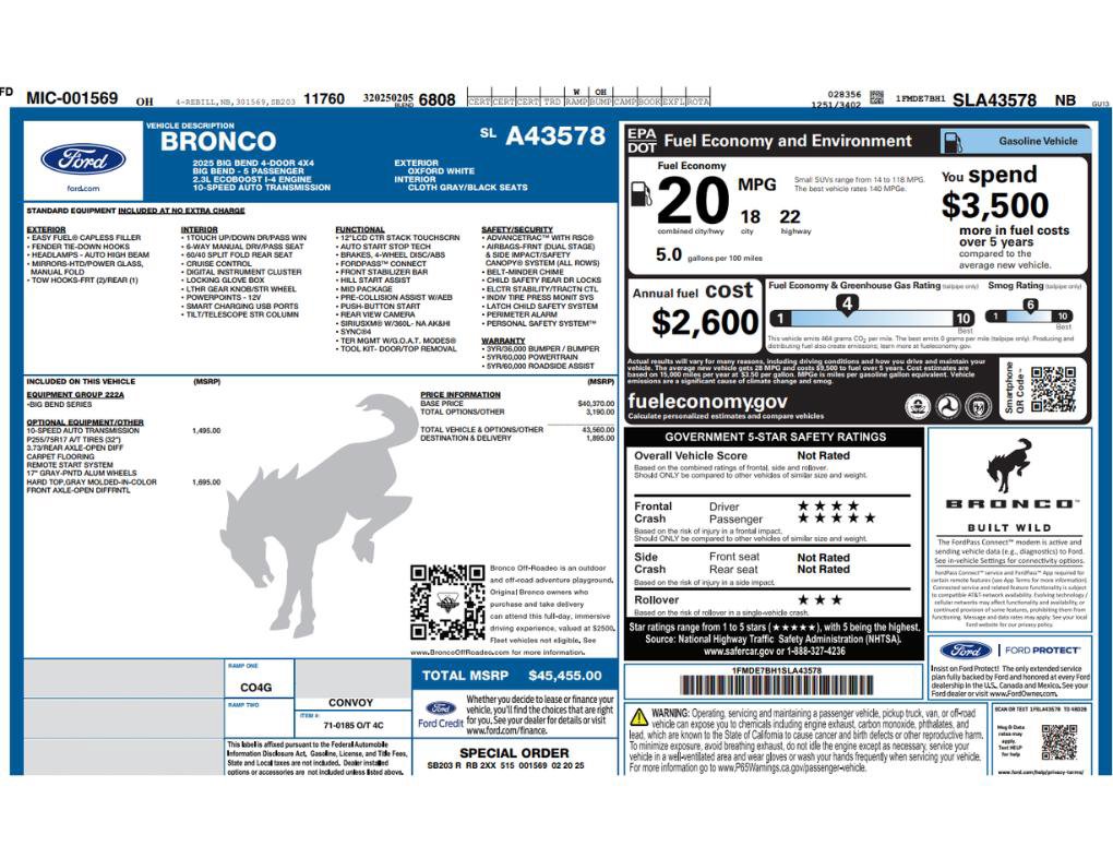 Used 2025 Ford Bronco Big Bend AWD/4WD image 2