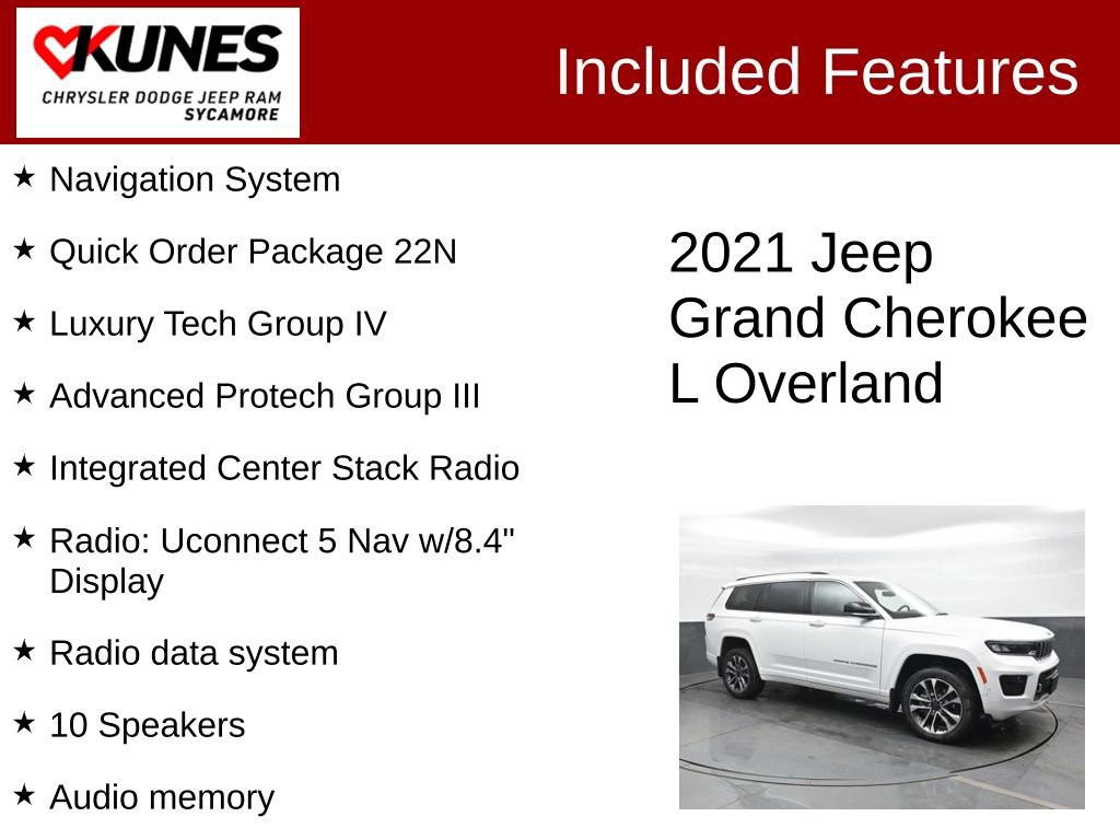 Used 2021 Jeep Grand Cherokee L Overland w/ Advanced Protech Group III image 3