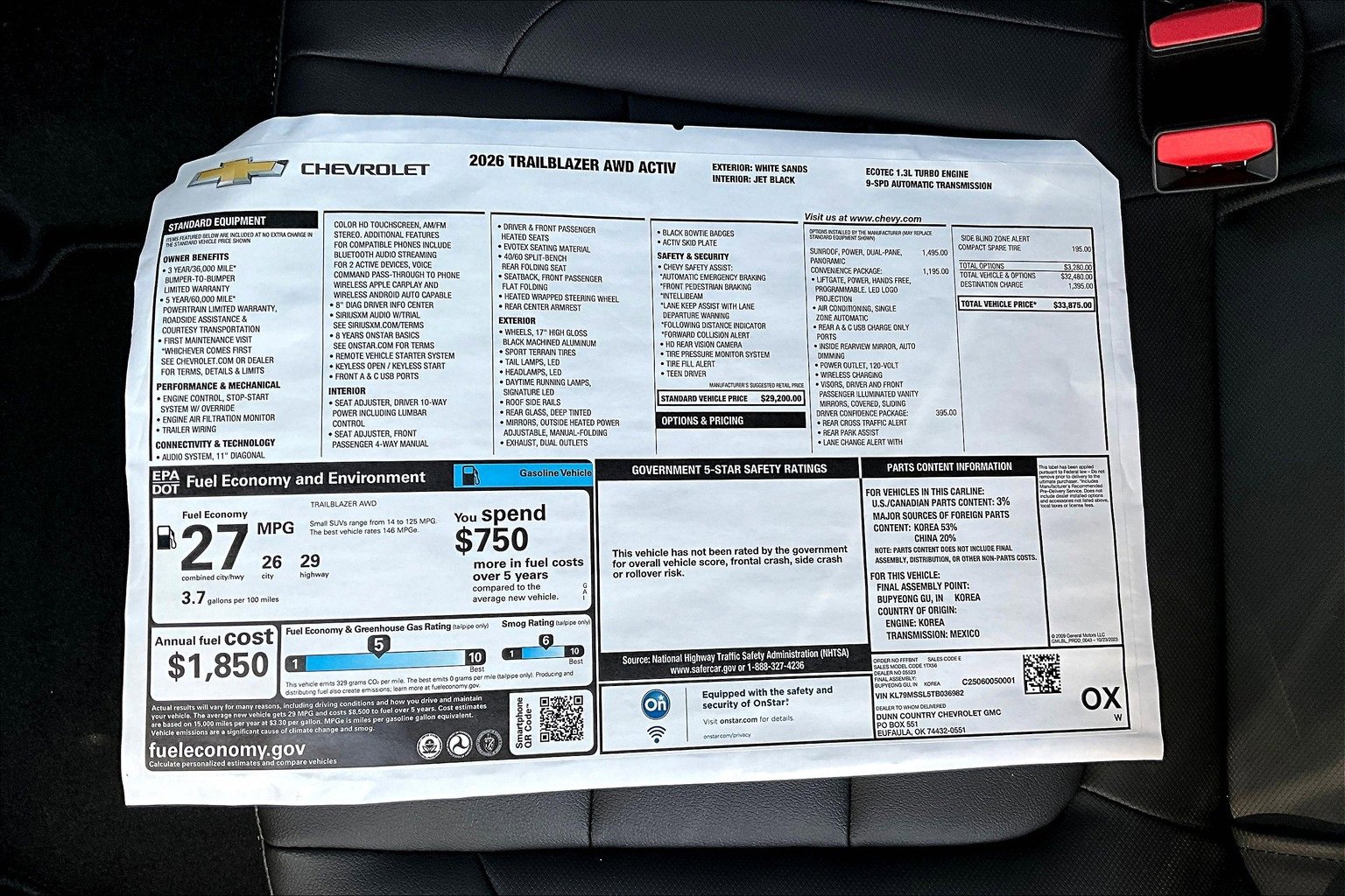 New 2026 Chevrolet TrailBlazer ACTIV w/ Convenience Package image 14