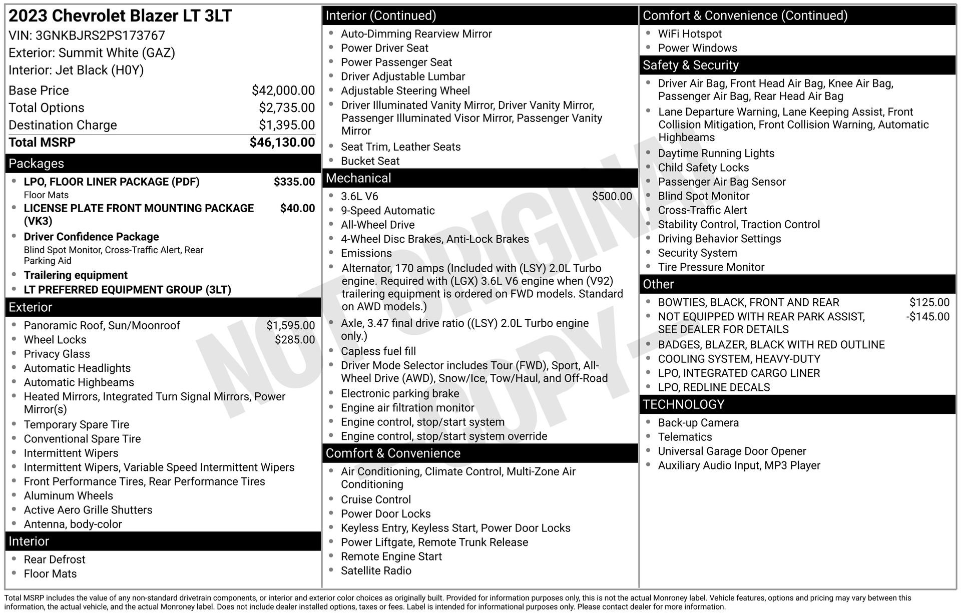 Used 2023 Chevrolet Blazer LT w/ LPO, Floor Liner Package AWD/4WD image 4