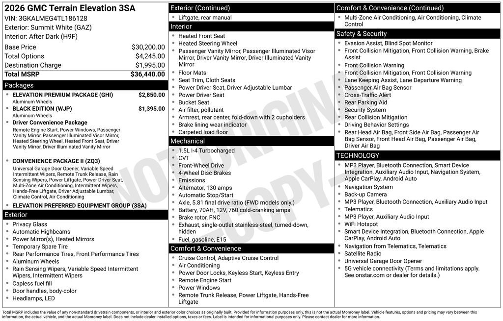 Certified 2026 GMC Terrain Elevation w/ Elevation Premium Package FWD image 33