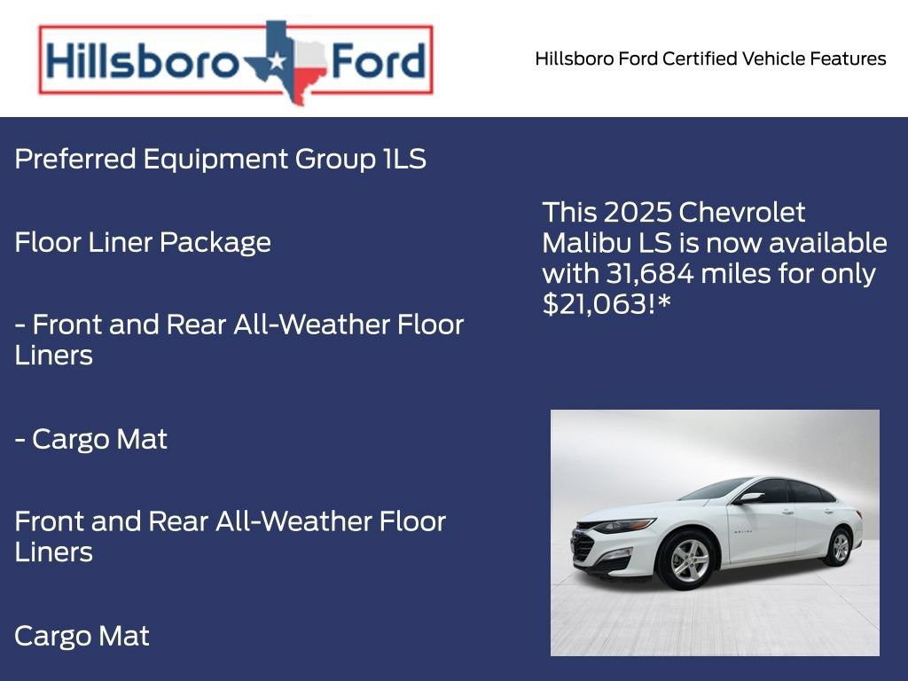 Used 2025 Chevrolet Malibu LS w/ LPO, Floor Liner Package FWD image 5