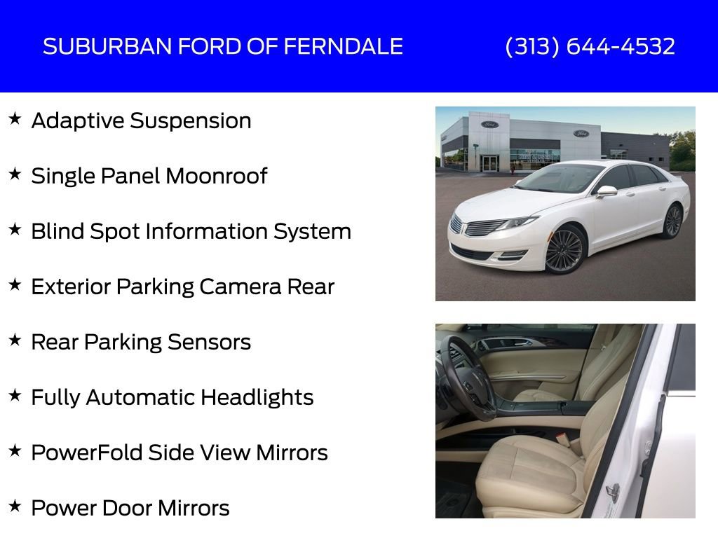 Used 2015 Lincoln MKZ AWD w/ Equipment Group 102A Reserve image 13