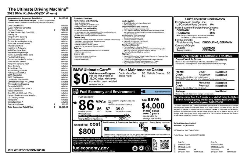 Used 2023 BMW iX xDrive50 w/ Premium Package image 2