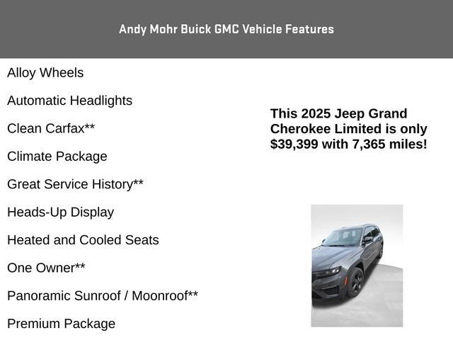 Used 2025 Jeep Grand Cherokee Limited w/ Black Appearance Package AWD/4WD image 8