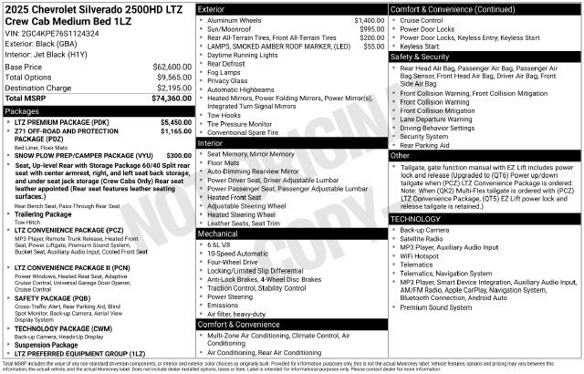 Used 2025 Chevrolet Silverado 2500 LTZ w/ LTZ Premium Package AWD/4WD image 37