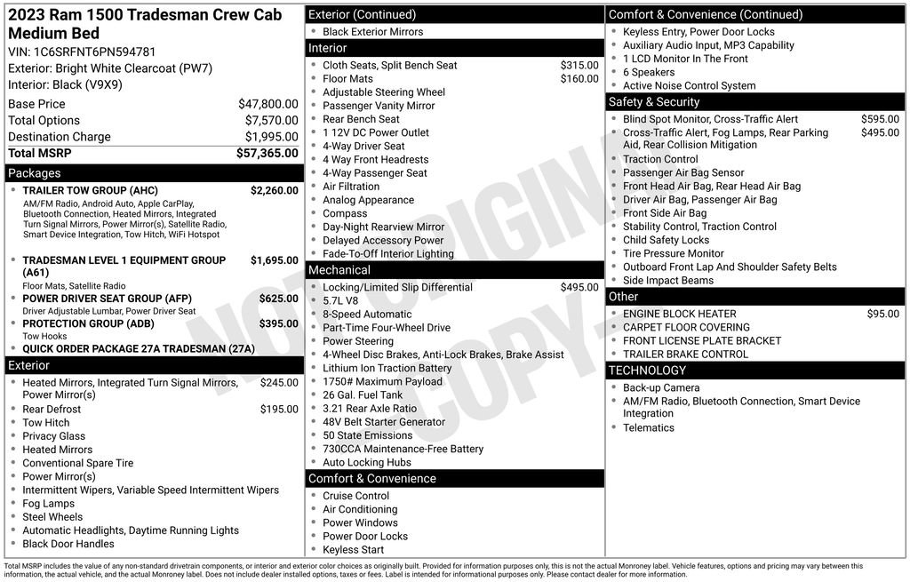 Used 2023 RAM 1500 Tradesman w/ Trailer Tow Group AWD/4WD image 9