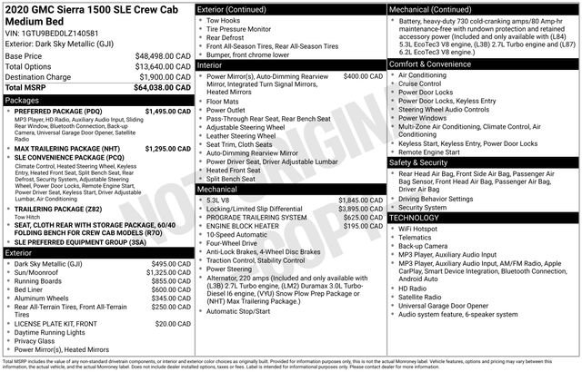 Used 2020 GMC Sierra 1500 SLE w/ Preferred Package AWD/4WD image 2