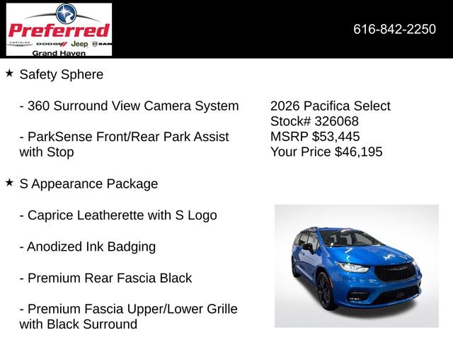 New 2026 Chrysler Pacifica Select w/ S Appearance Package image 6