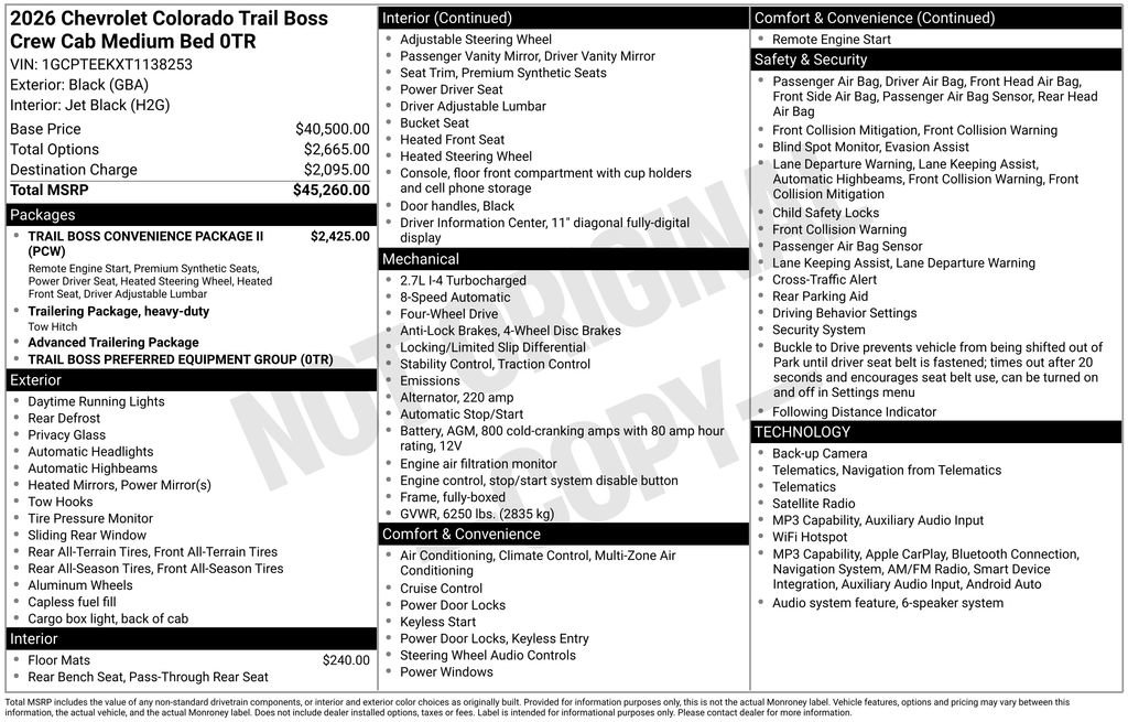 Used 2026 Chevrolet Colorado Trail Boss AWD/4WD image 20