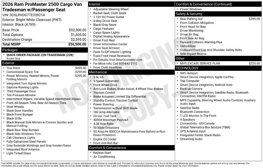 New 2026 RAM ProMaster 2500 FWD image 6