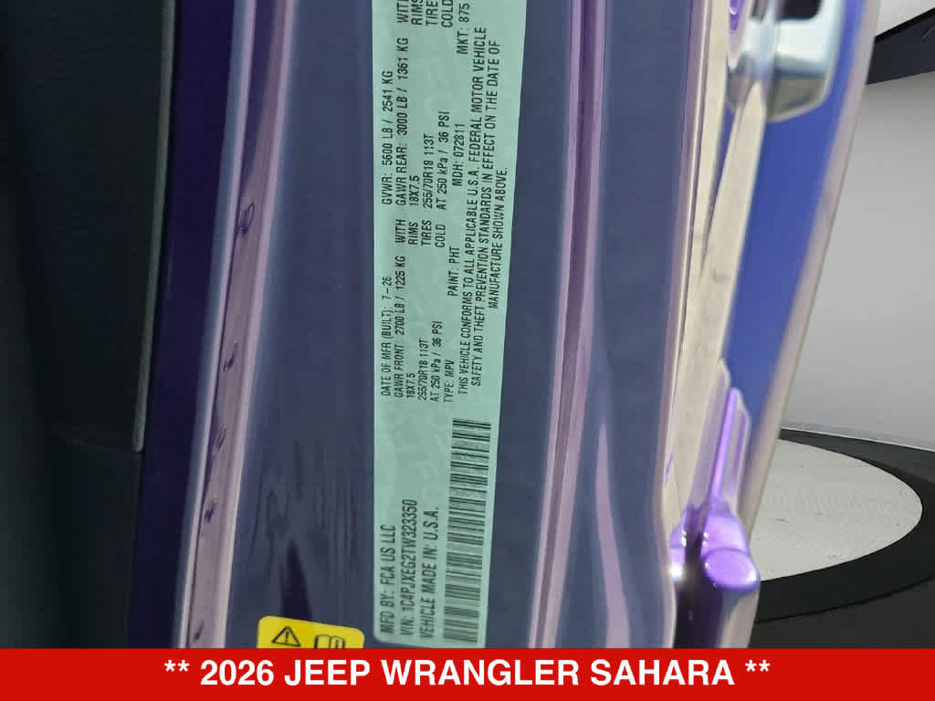 New 2026 Jeep Wrangler Unlimited Sahara AWD/4WD image 34