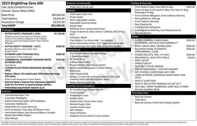 Used 2023 Chevrolet Brightdrop 600 w/ Active Safety Package 2 AWD/4WD image 3