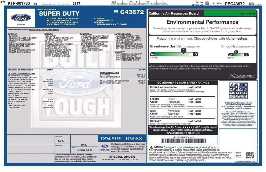 Used 2023 Ford F250 XLT w/ FX4 Off-Road Package AWD/4WD image 58