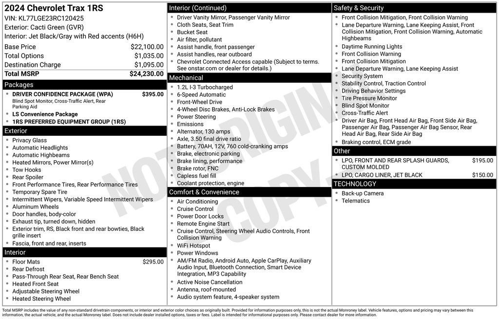 Used 2024 Chevrolet Trax RS w/ Driver Confidence Package FWD image 10