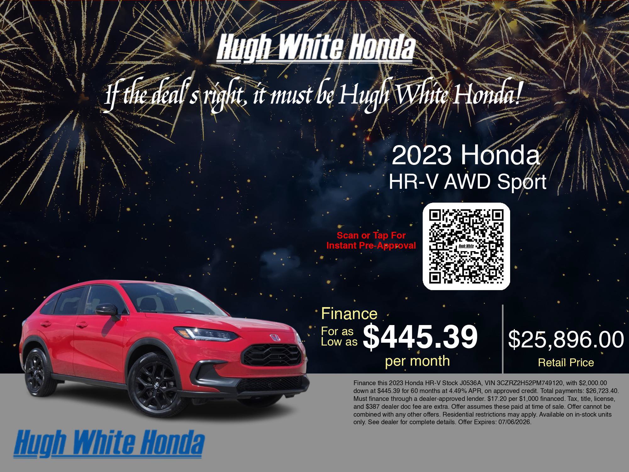 Used 2023 Honda HR-V Sport image 3