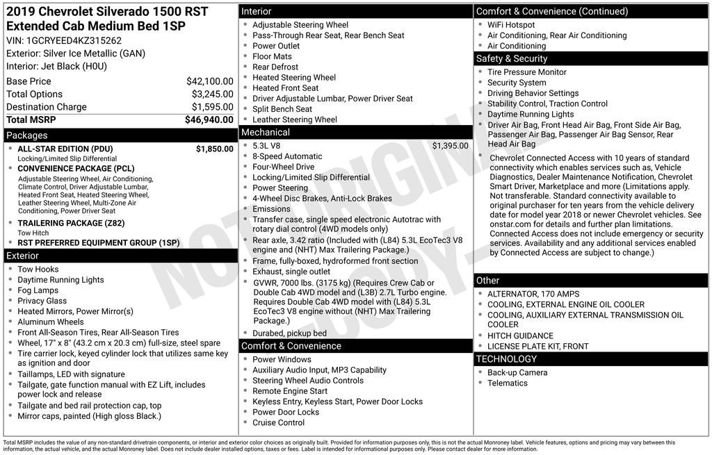 Used 2019 Chevrolet Silverado 1500 RST w/ All-Star Edition AWD/4WD image 2