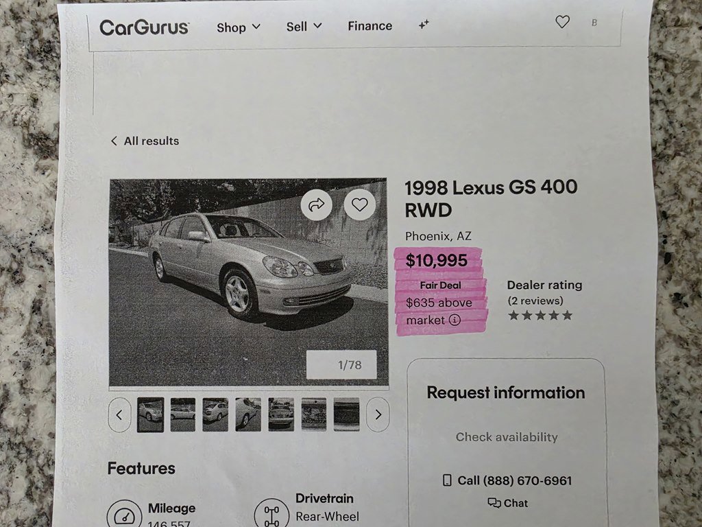 Used 1998 Lexus GS 400 RWD image 10