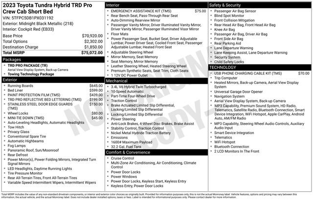 Certified 2023 Toyota Tundra TRD Pro AWD/4WD image 35