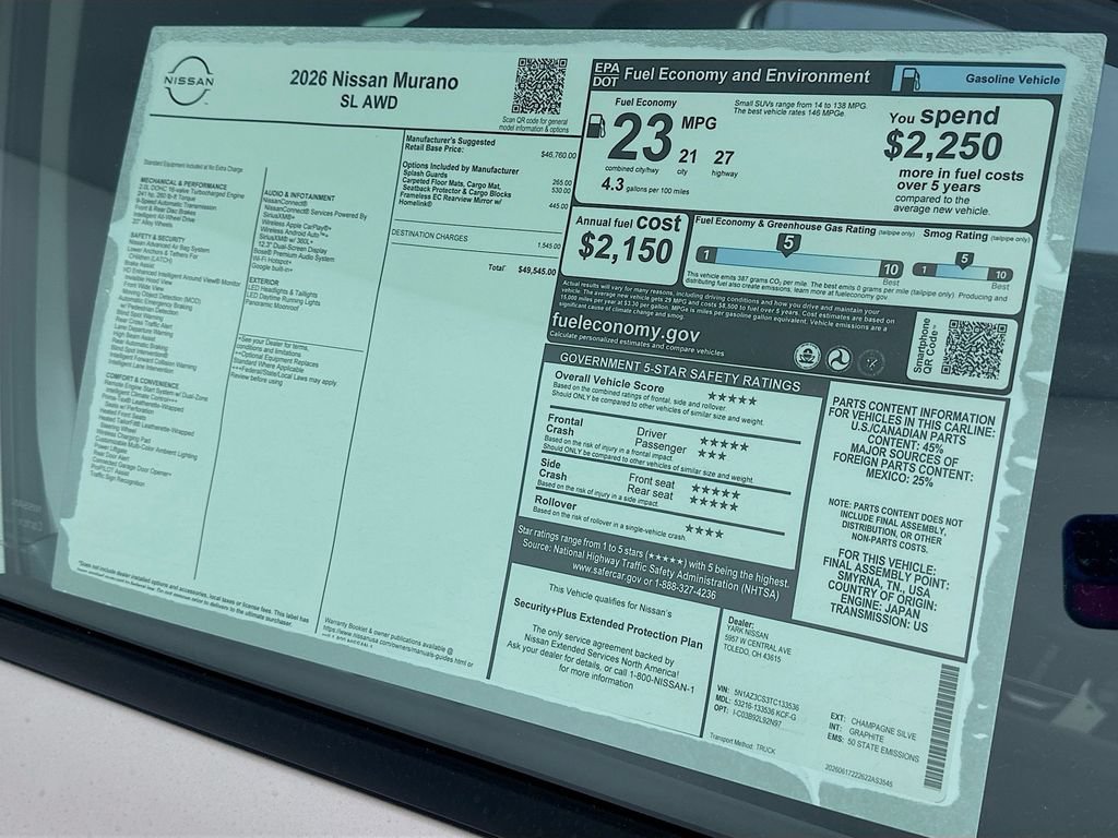New 2026 Nissan Murano SL AWD/4WD image 13