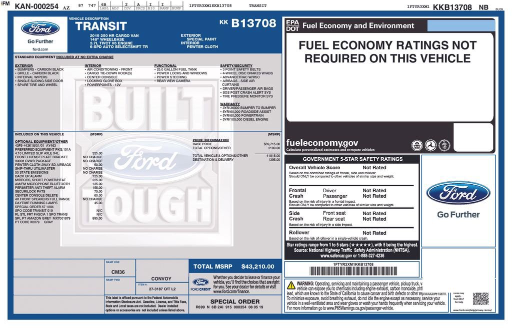 Used 2019 Ford Transit 250 148 High Roof Extended RWD image 9