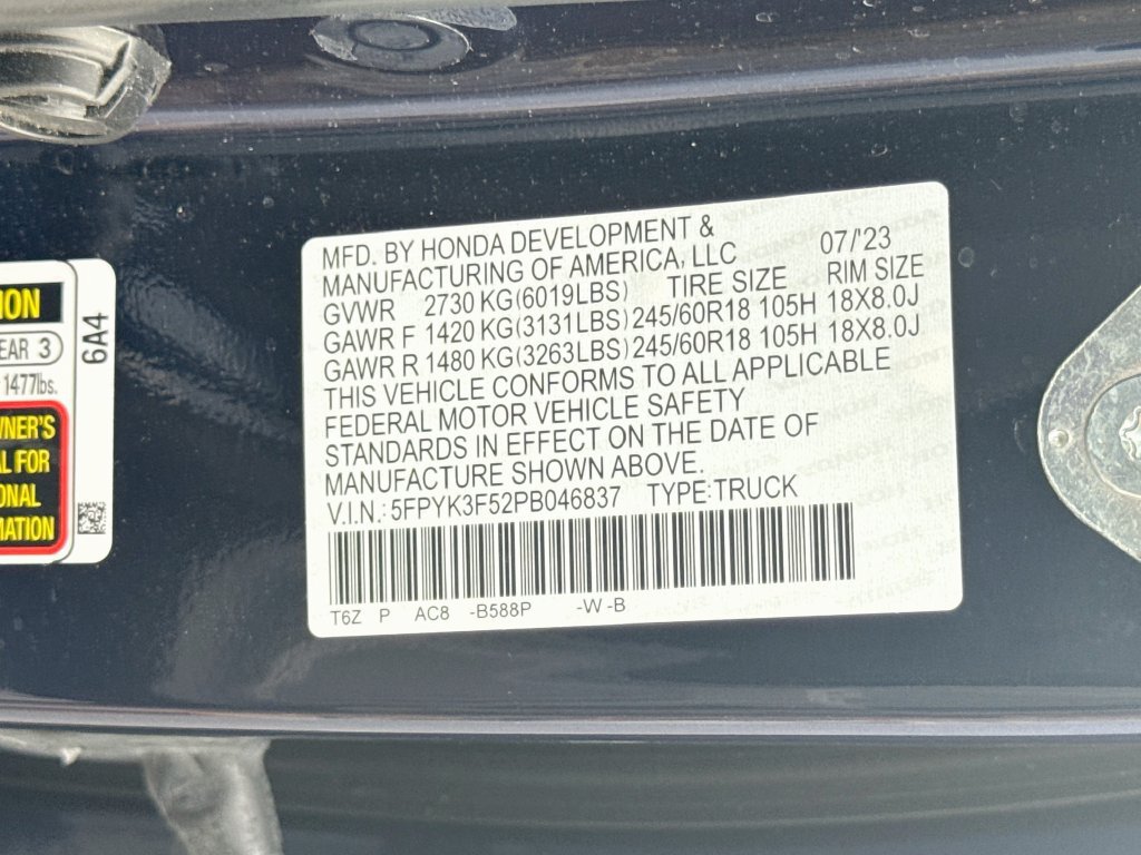 Used 2023 Honda Ridgeline RTL image 37