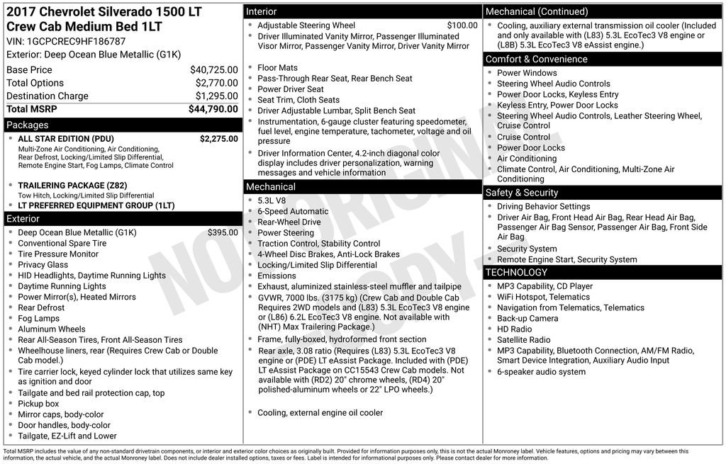 Used 2017 Chevrolet Silverado 1500 LT w/ All Star Edition RWD image 38