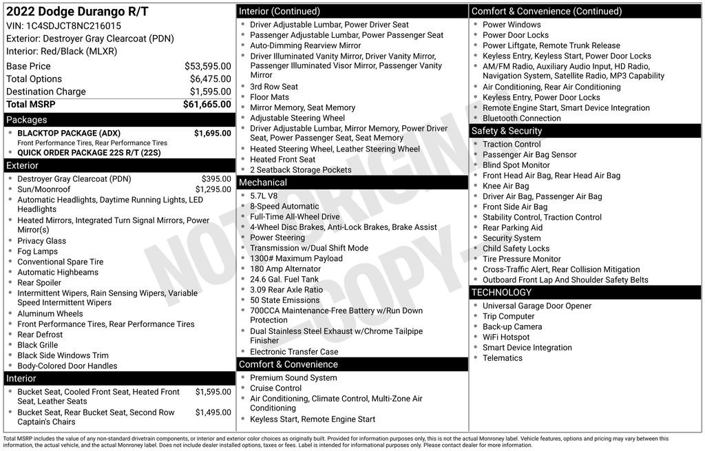 Used 2022 Dodge Durango R/T w/ Blacktop Package image 7