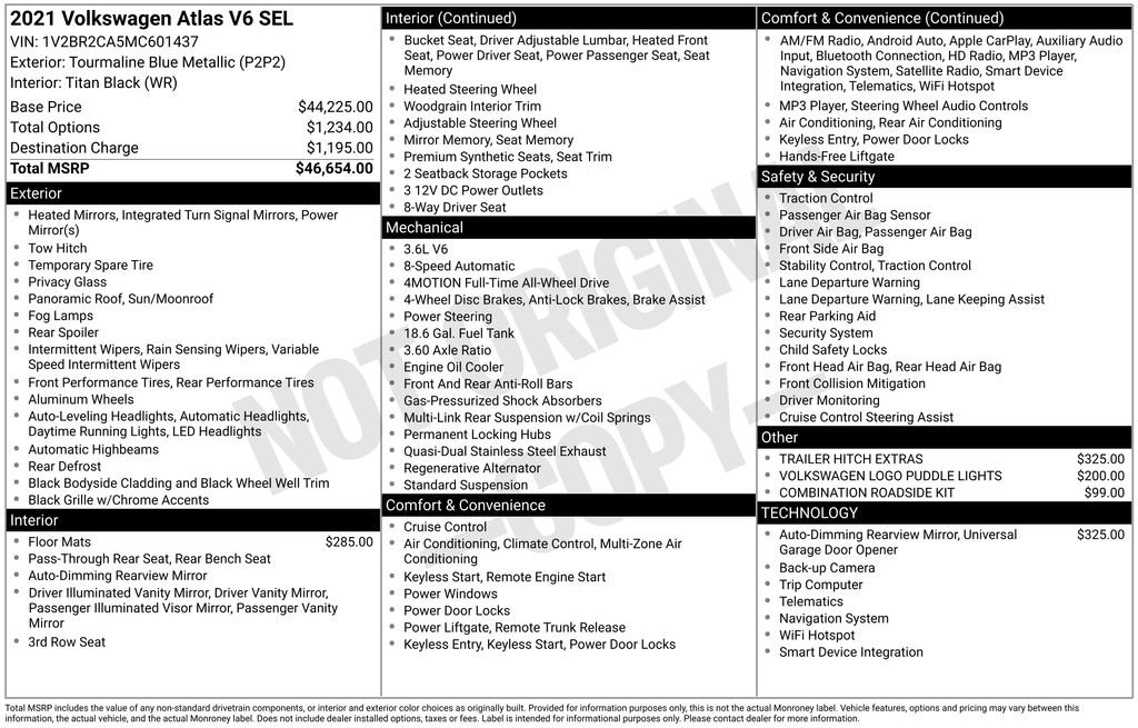 Used 2021 Volkswagen Atlas SEL image 2