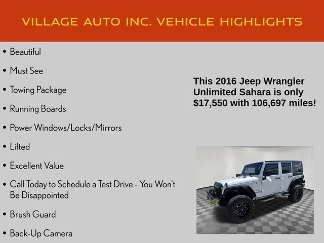 Used 2016 Jeep Wrangler Unlimited Sahara w/ Connectivity Group AWD/4WD image 7