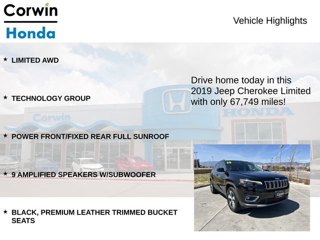Used 2019 Jeep Cherokee Limited w/ Technology Group AWD/4WD image 7