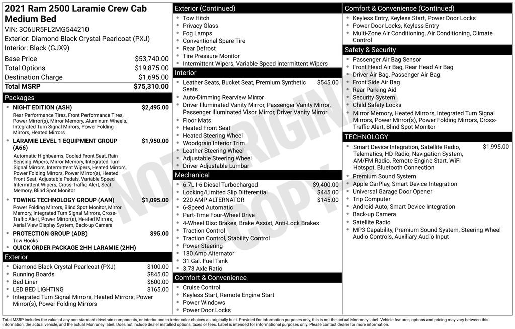 Used 2021 RAM 2500 Laramie w/ Night Edition AWD/4WD image 4
