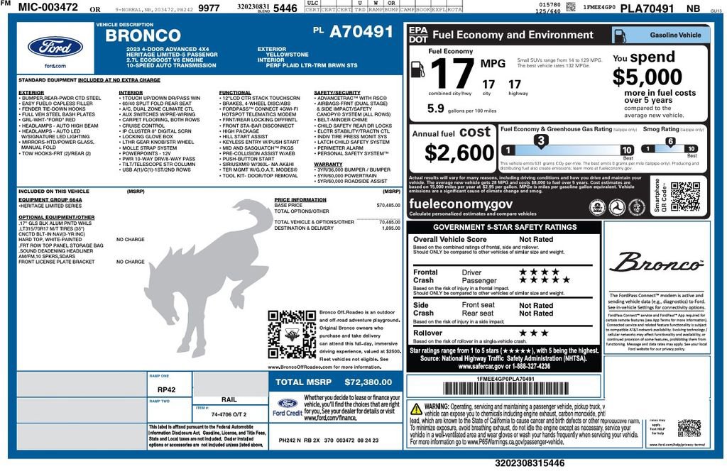 Used 2023 Ford Bronco Heritage Edition image 2