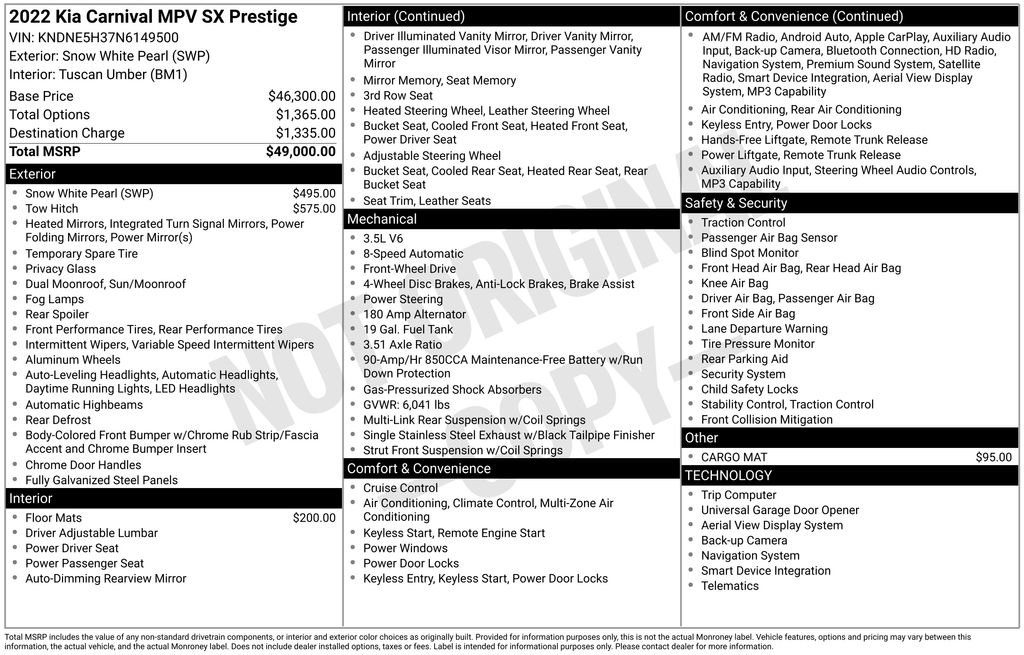 Used 2022 Kia Carnival SX Prestige image 36
