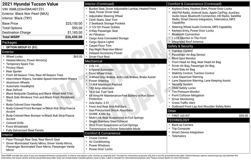Used 2021 Hyundai Tucson Value FWD image 32