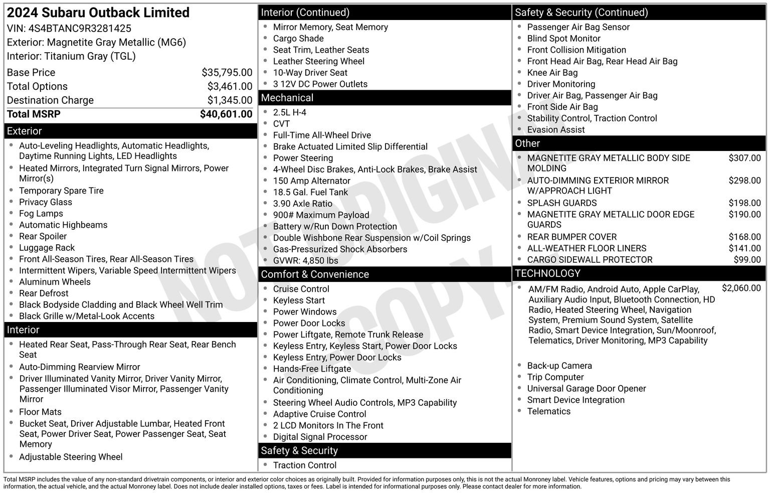 Certified 2024 Subaru Outback Limited AWD/4WD image 35