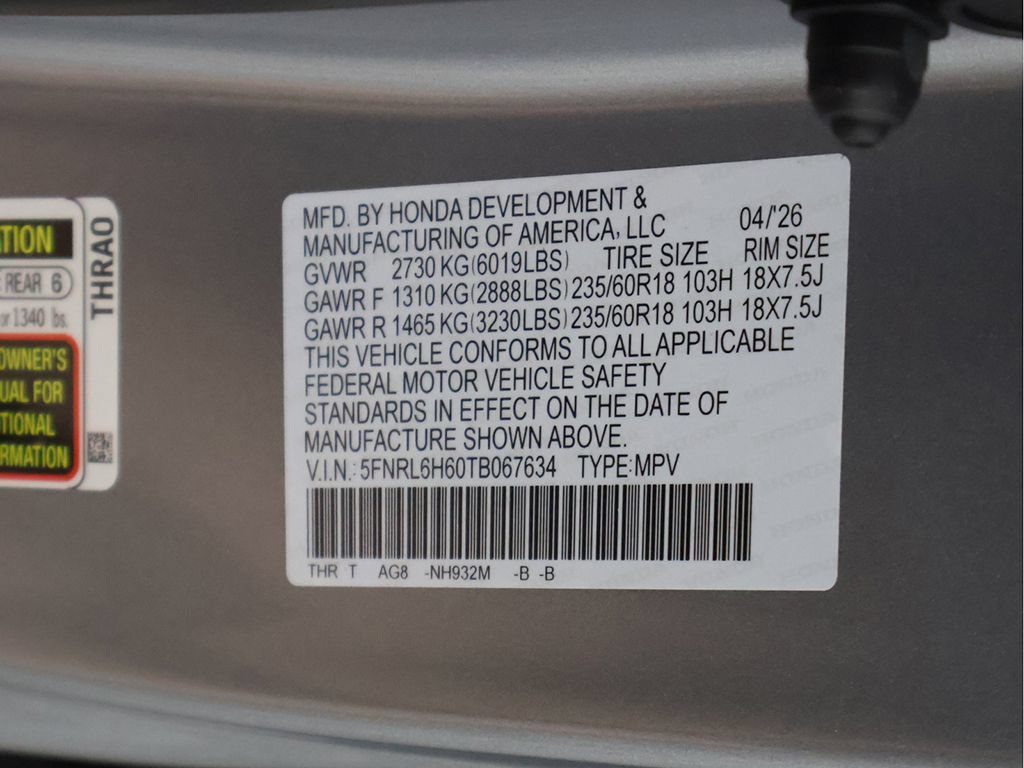 New 2026 Honda Odyssey EX-L image 24