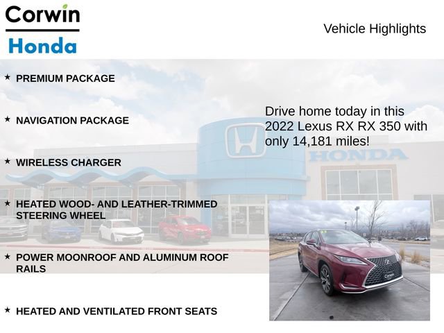Used 2022 Lexus RX 350 AWD w/ Premium Package image 7