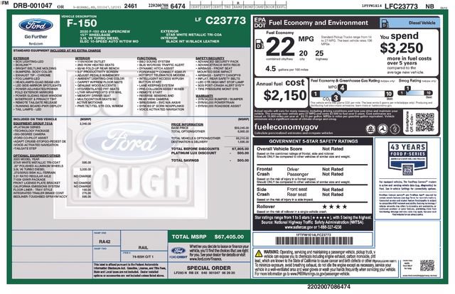 Used 2020 Ford F150 Platinum w/ Equipment Group 701A Luxury AWD/4WD image 5