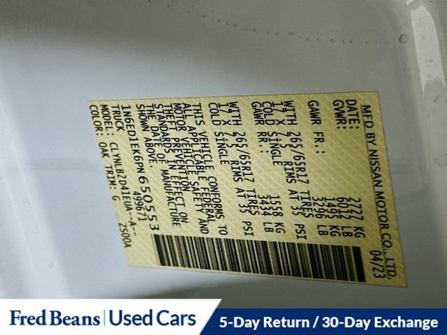 Certified 2023 Nissan Frontier SV image 31