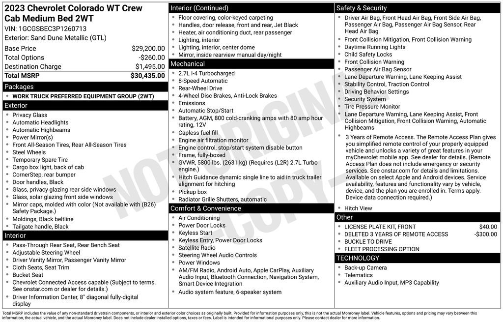 Used 2023 Chevrolet Colorado W/T RWD image 3