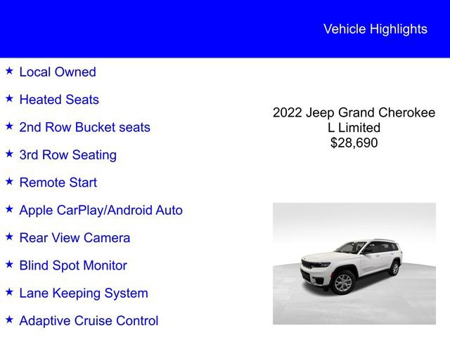 Used 2022 Jeep Grand Cherokee L Limited AWD/4WD image 2