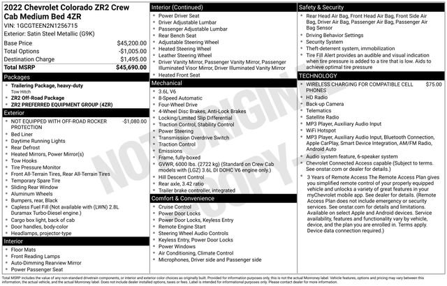 Used 2022 Chevrolet Colorado ZR2 AWD/4WD image 34