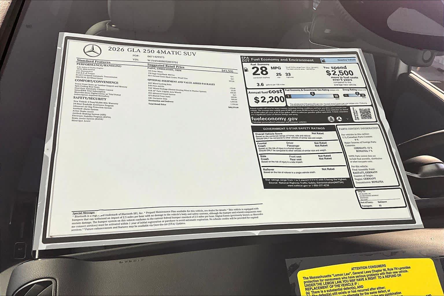 New 2026 Mercedes-Benz GLA 250 4MATIC image 18