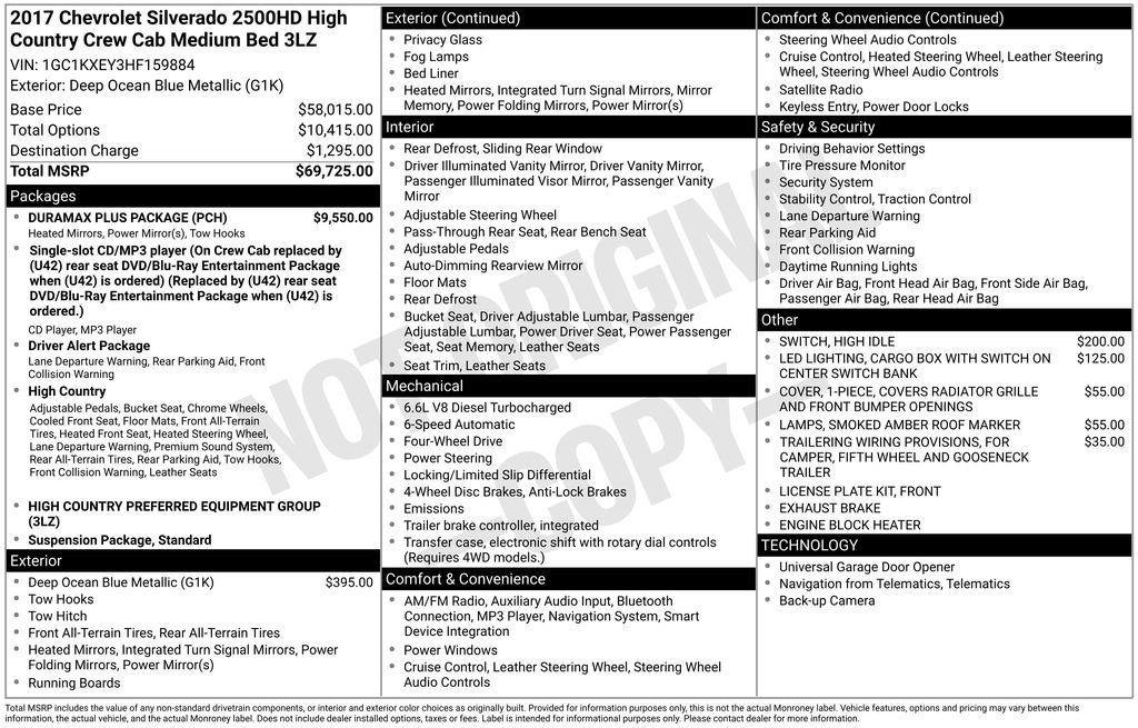 Used 2017 Chevrolet Silverado 2500 High Country w/ Duramax Plus Package image 38