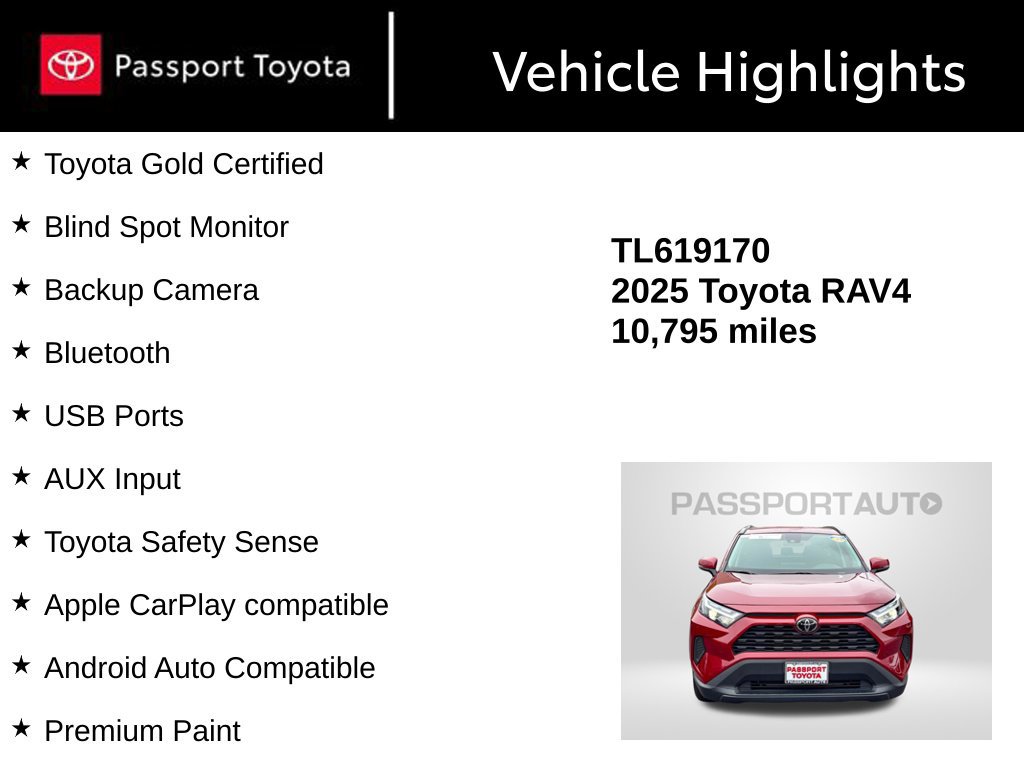 Certified 2025 Toyota RAV4 XLE AWD/4WD image 13