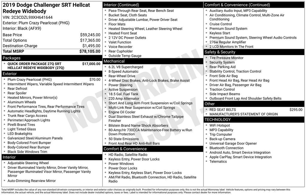 Used 2019 Dodge Challenger SRT Hellcat Redeye image 40